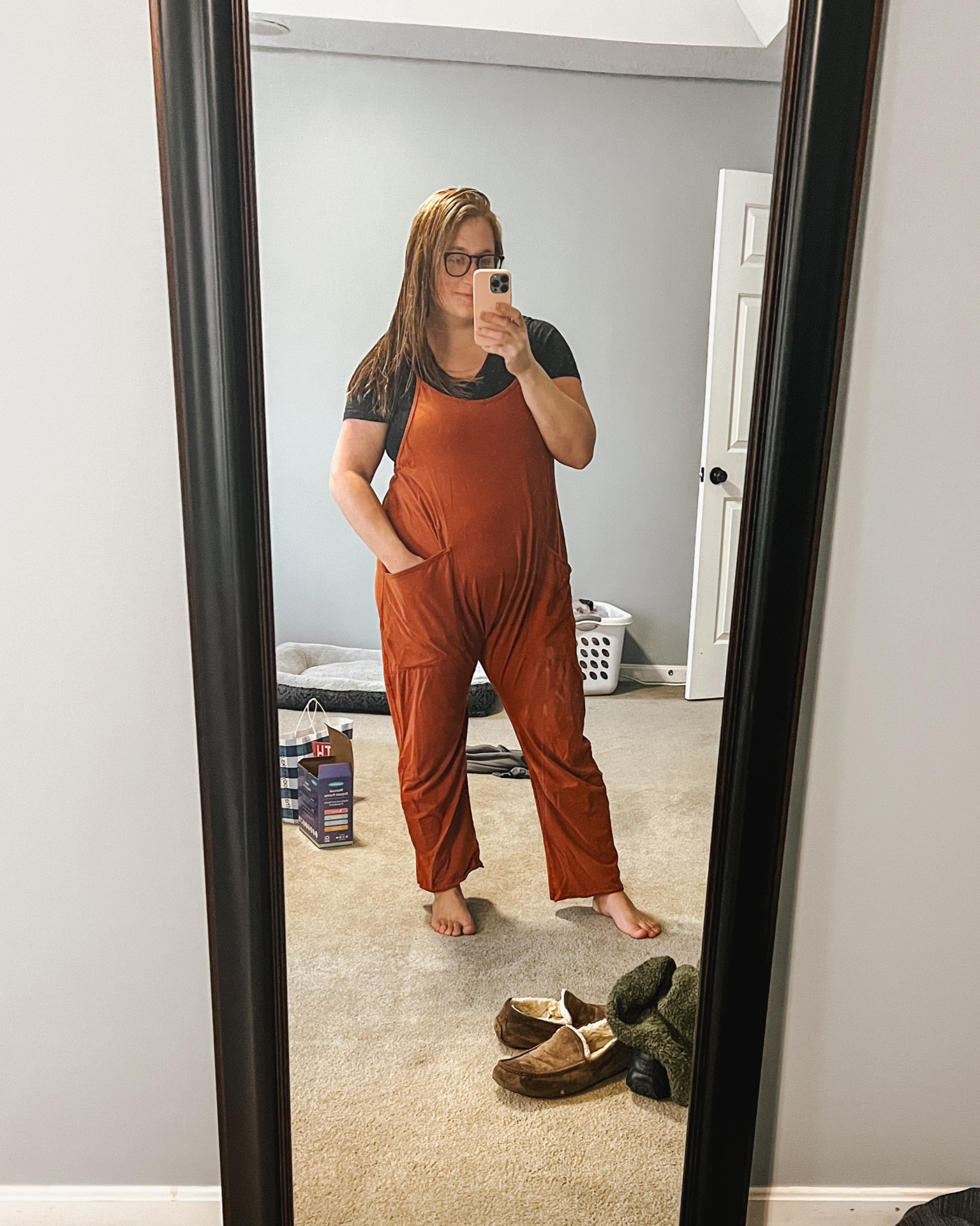Ignoring our messy room…I’m obsessed with this onesie. I’m told it’s a Free People Amazon dupe, but I can’t attest to that. CAN attest to how comfy it is. And, even though it’s a one piece, it’s stretchy and loose enough that I can just push it to the side to nurse 🤱

It’s a W for me 🏆 

I’ve been wearing it with a black tee or long sleeve and my vessi’s.  before it was chilly I loved it with a black or white crop tank! 

#LTKbump #LTKfindsunder50 #LTKmidsize