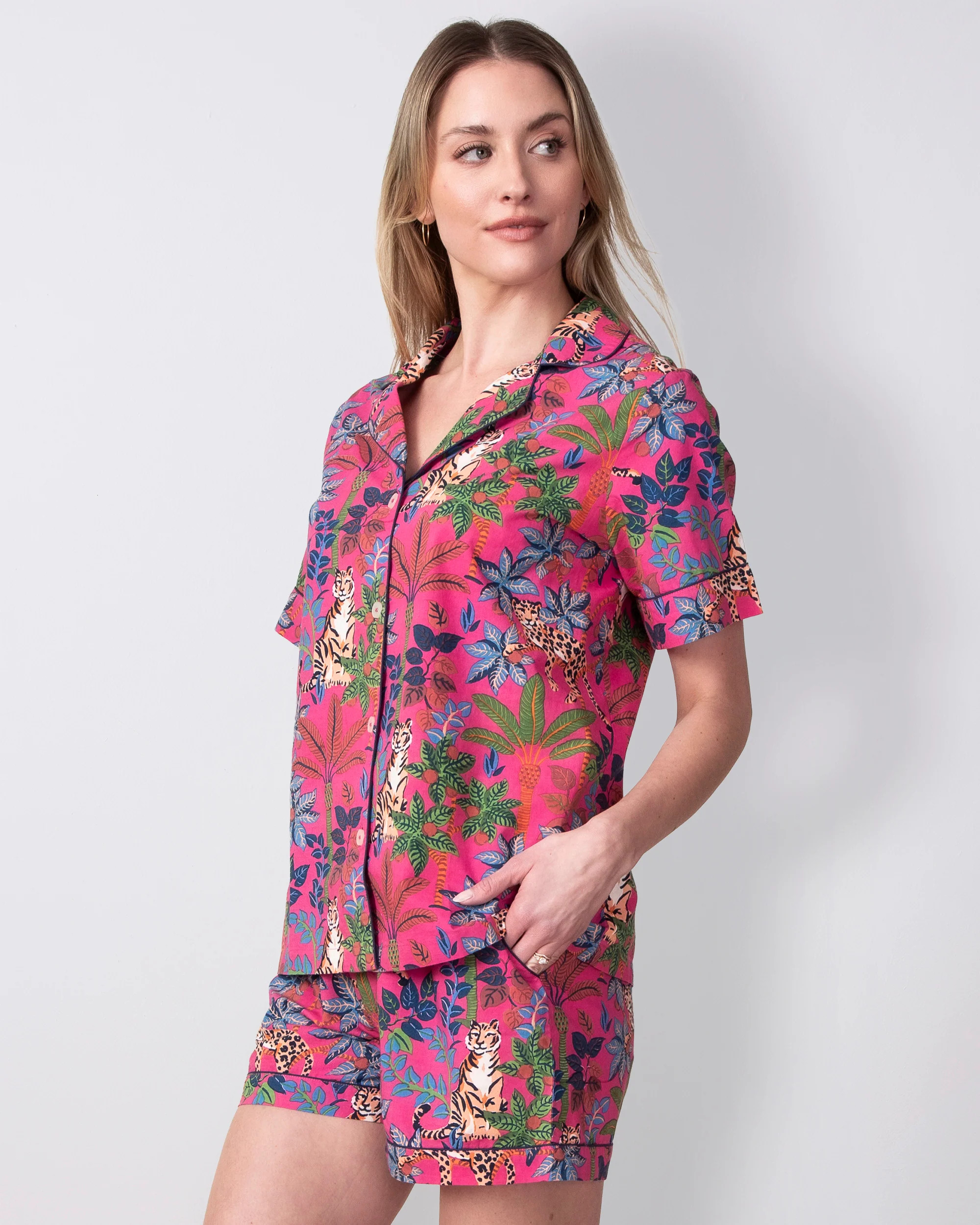 Big Cat Energy - Short PJ Set - Fuchsia | Printfresh
