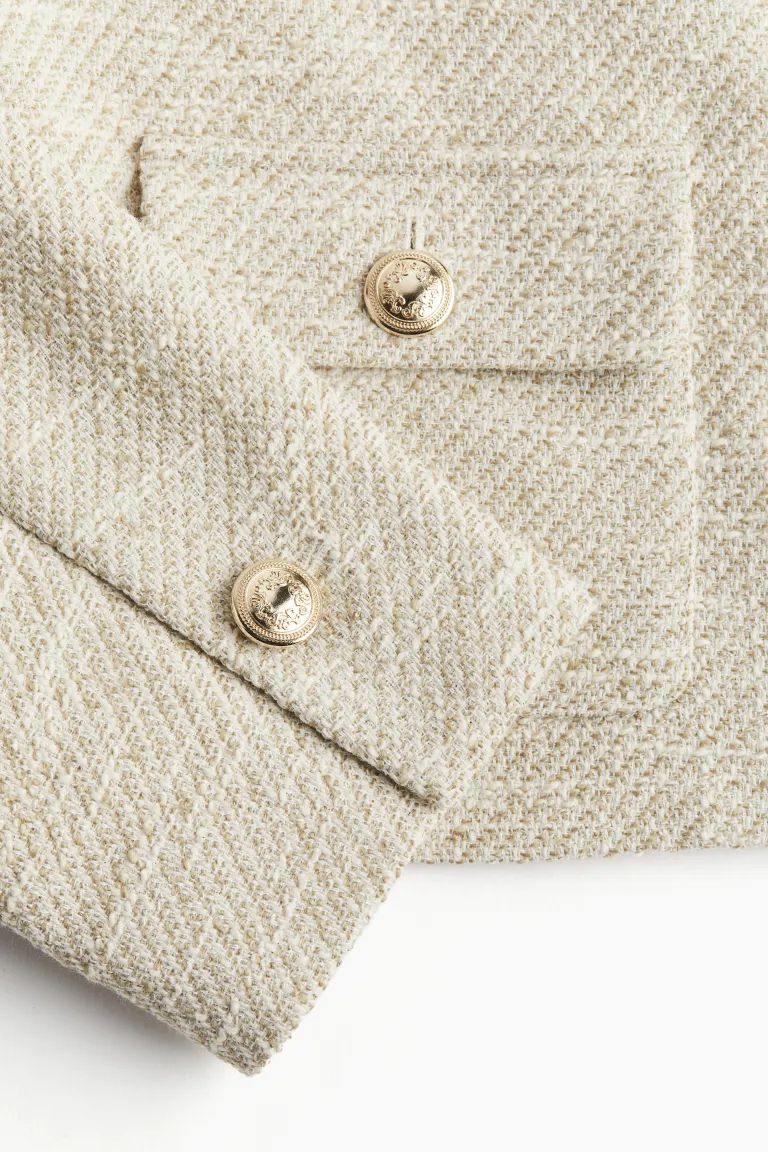 Textured-weave jacket - Light beige marl - Ladies | H&M GB | H&M (UK, MY, IN, SG, PH, TW, HK)