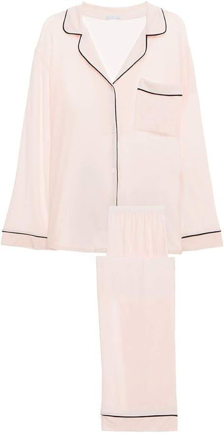 Eberjey Gisele Classic Women's Pajama Set | Long Sleeve Shirt + Long Pants | Amazon (US)