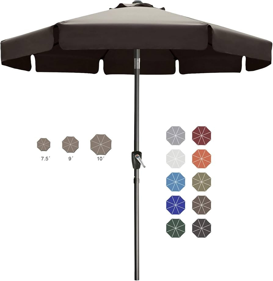ABCCANOPY 10ft Scalloped Patio Umbrella, Outdoor Table Umbrella with Tilt and Crank, Fiberglass R... | Amazon (US)