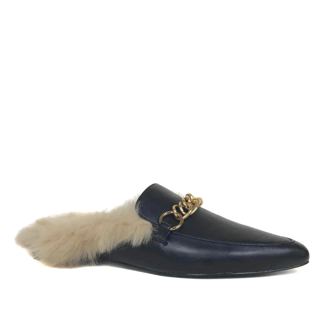Vegan Fur Chain Mule | Kell Parker
