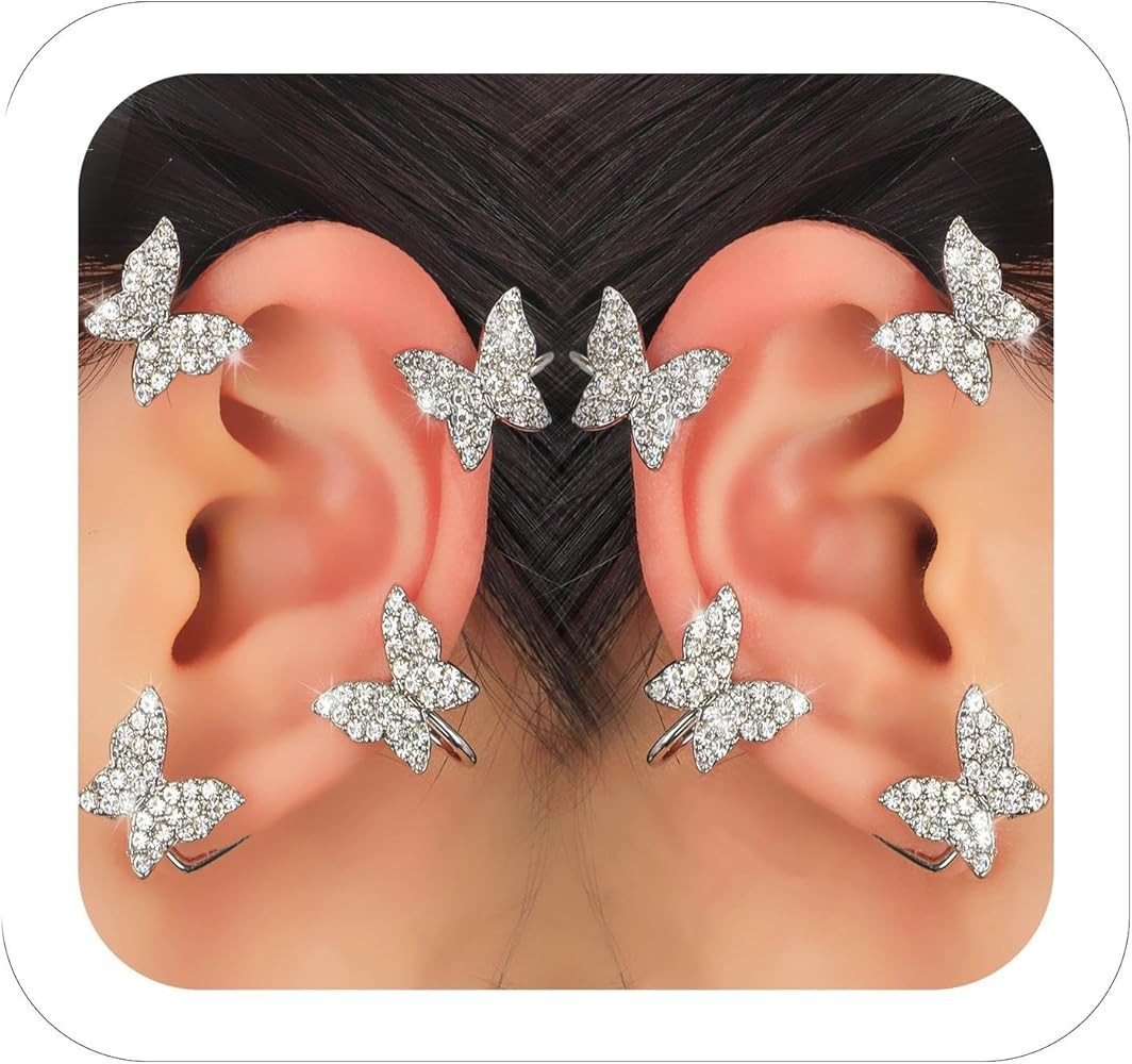 Ear Cuff Earrings for Women Non Piercing Faux Earring Cuff Rose Gold Earring Cuffs Non Pierced fo... | Amazon (US)
