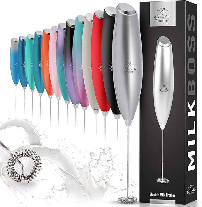 Zulay Milk Frother for Coffee with Upgraded Titanium Motor - Handheld Frother Electric Whisk, Mil... | Amazon (US)