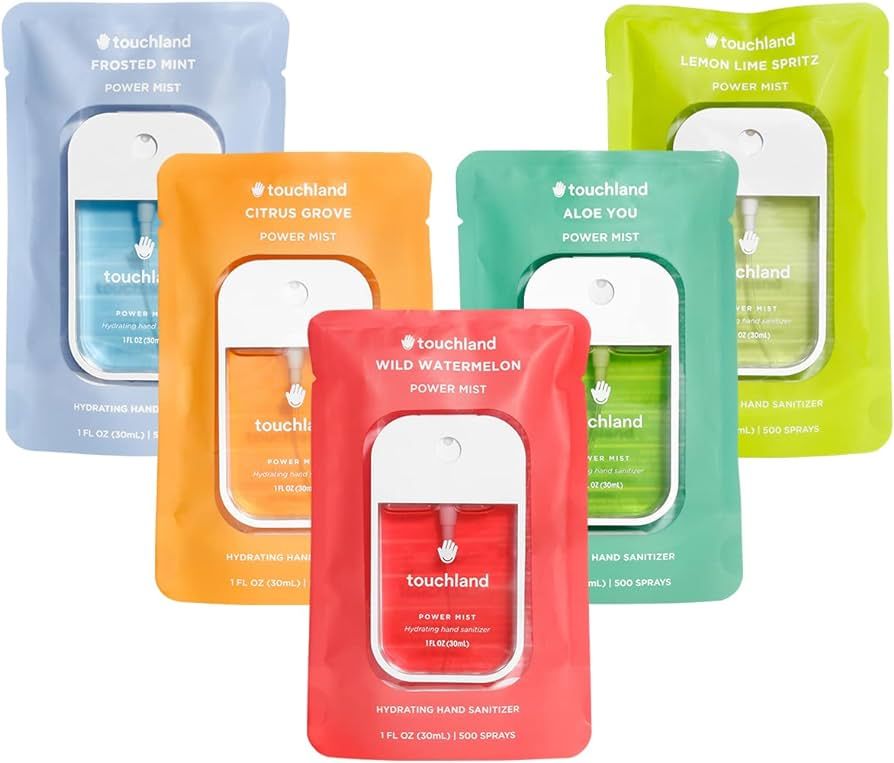 Touchland Power Mist Hydrating Hand Sanitizer FRESH 5-PACK | Mint, Citrus, Lemon Lime, Aloe, Wate... | Amazon (US)