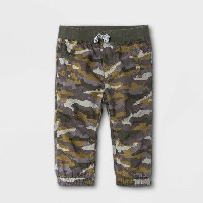 Baby Boys' Camo Woven Pull-On Pants - Cat & Jack™ Fern Green | Target