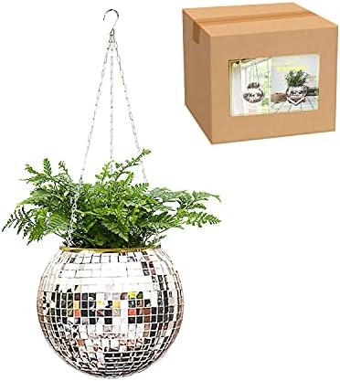 Disco Ball Planter, TTWEN Hanging Planters Flower Pots 6'' with Metal Chain Plant Hanger with Rep... | Amazon (US)