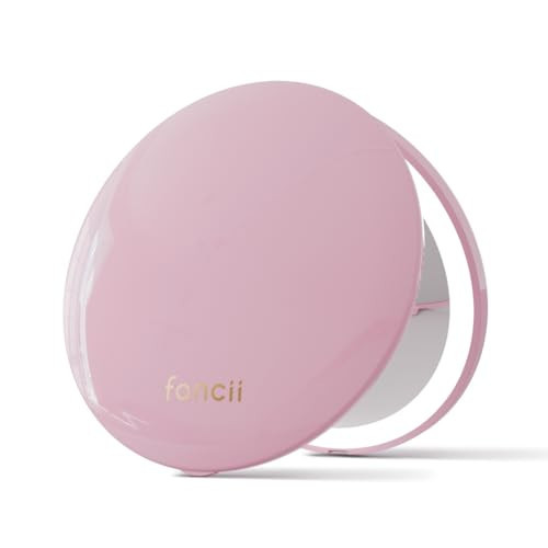 Fancii Mini Taylor Compact Magnifying Mirror with LED Light, 10x/1x, Rechargeable, 3 Light Settings, Dimmable - Small Lighted Travel Handheld Mirror for Pocket, Handbag, Purse, 2-Sided (Pink) | Amazon (US)