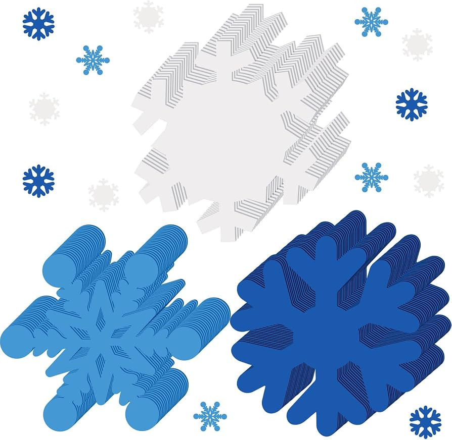 Anglechic 72 Pcs Foam Snowflake Bulk Winter Large Foam Snowflake Shape Decoration 6 Inch Christma... | Amazon (US)