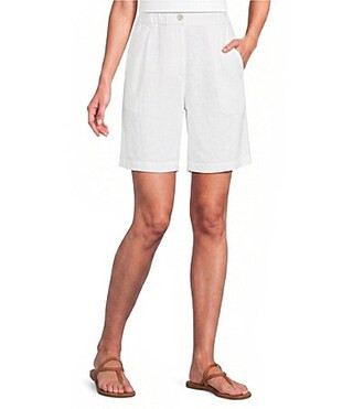 Eileen Fisher Organic Linen High Waisted Walking Shorts -  L | Dillard's