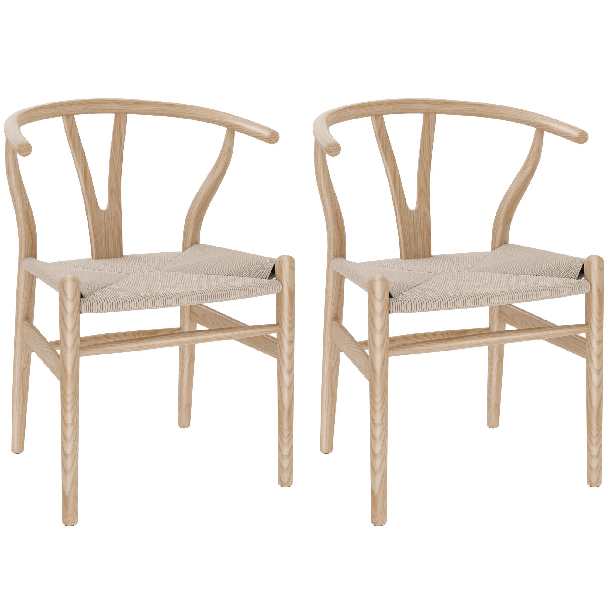 Solid Wood Dining Chair, Mid-Century Chair (Set of 2) | Wayfair North America