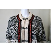 Vintage Dale Of Norway Wool Knit Cardigan With Norwegian Folklore Pattern & Ornamental Metal Clasp Fastenings 1980S 80S Made In | Etsy (US)