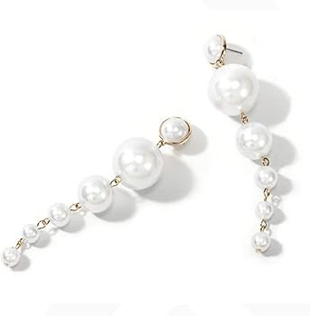 VESOCO Boho Gold Long Tassel Earrings Fringe Dangle Earrings Pearls Earrings Thin Earrings Handma... | Amazon (CA)