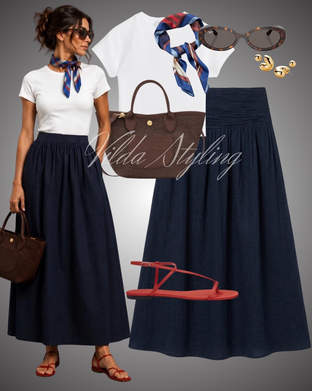 Effortless Nautical Chic ⚓️
This combination of a crisp white tee and navy maxi is the perfect summer staple. Elevate it with a silk scarf, tortoiseshell shades, and a pop of red sandals for that polished yet relaxed vibe.

#ShopLTK #SummerStyle #NauticalVibes #OutfitInspo

#LTKsummer #LTKstyletip #LTKeurope