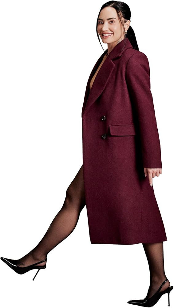 Amazon Essentials (Demi's Pick) Women's Regular-Fit Double Breasted Wool-Blend Longline Coat | Amazon (US)