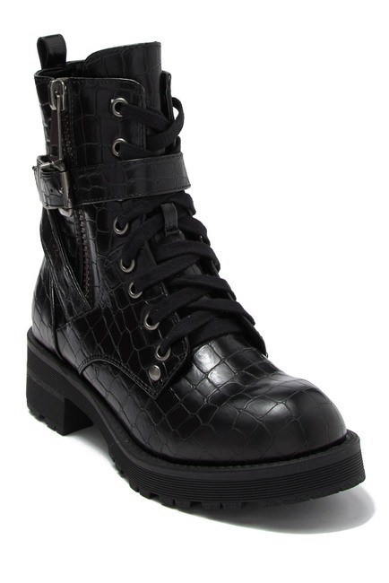MIA | Marcell Alligator Embossed Lace-Up Combat Boot | Nordstrom Rack | Nordstrom Rack