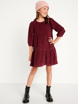 Long-Sleeve Corduroy Swing Dress for Girls | Old Navy (US)