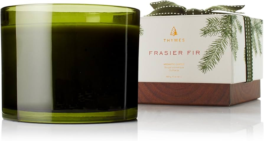 Thymes Frasier Fir Scented Candles for Home Decor – Green Heritage Holiday Candle – Notes of ... | Amazon (US)