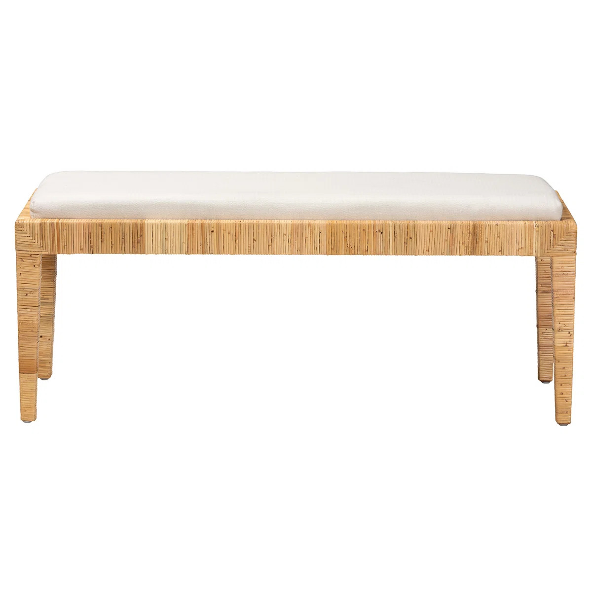 Colombano Rattan and Mahogany wood Bench | Wayfair North America