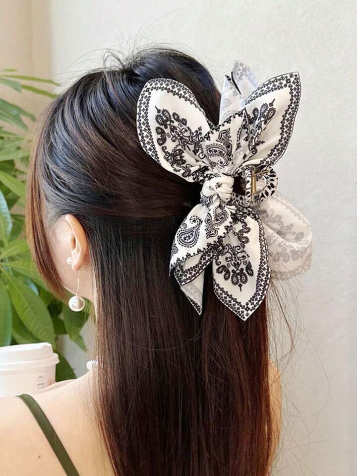 1pc Bohemian Style Hair Clip With Cashew Flower, Bowknot & Shark Clip Design For Women Boho | SHEIN