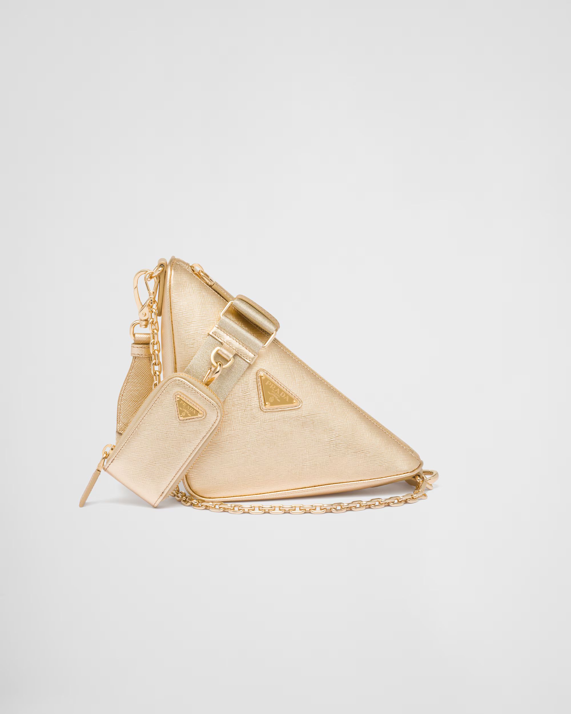 Prada Triangle Saffiano leather shoulder bag | Prada Spa US