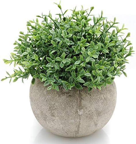 Velener Mini Plastic Artificial Plants Benn Grass in Pot for Home Decor (Green) | Amazon (US)