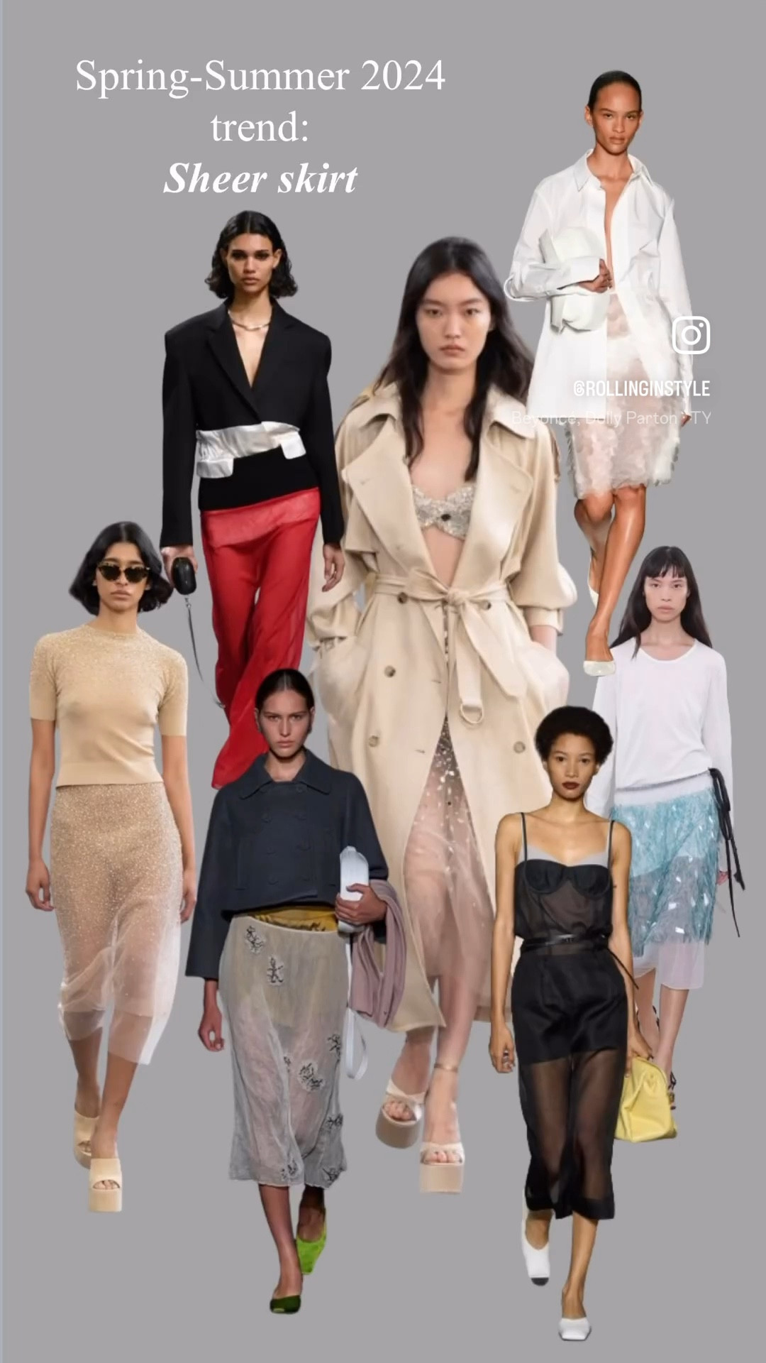 Sheer, transparent skirts are very popular this season. You may think that this is only an evening garment, but you can wear it during the day as well. In order to look appropriately and not over the top try to style it with more casual tops and footwear. Don’t forget to wear an underneath skirt/undergarment. Give it a try, you’ll love it!

#LTKstyletip #LTKeurope #LTKVideo