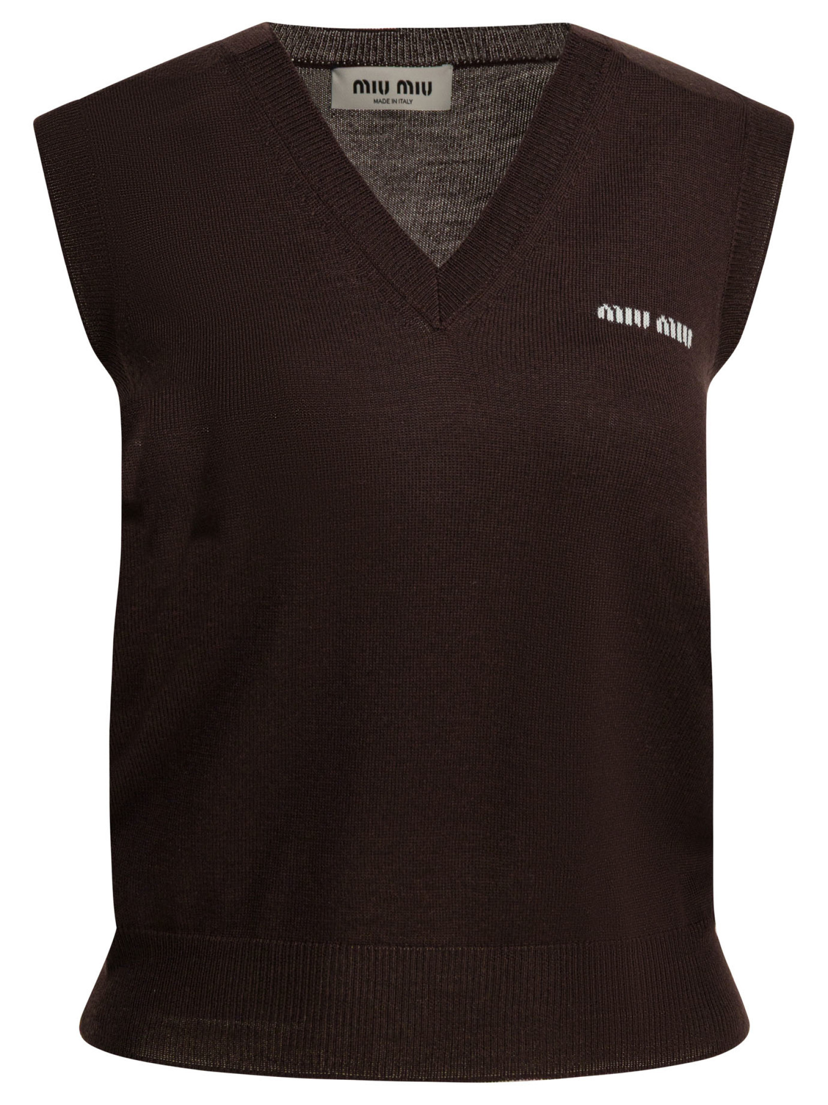 Miu Miu V-Neck Knitted Vest | Senser US