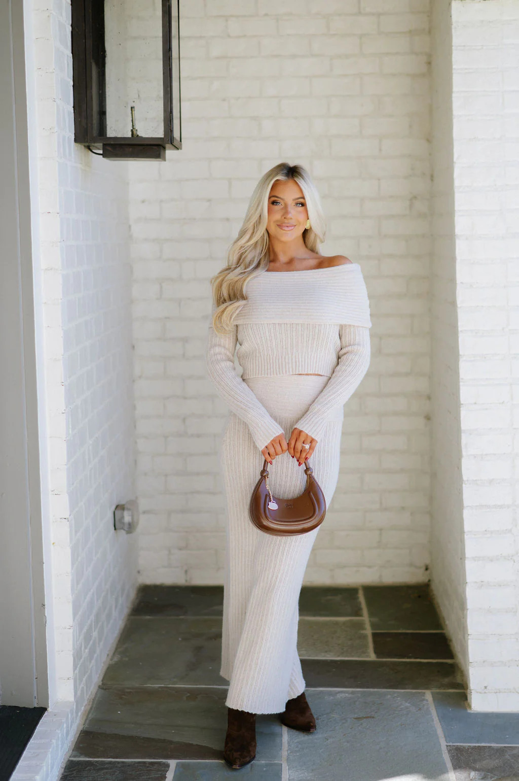 Karlie OTS Sweater Set-Ecru | These Three