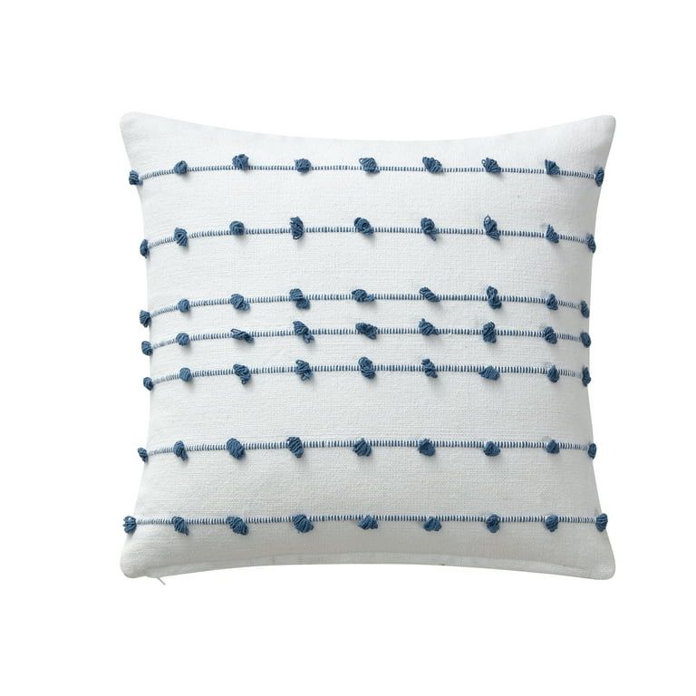 Blue Woven Stripe Decorative Pillow Cover, Mainstays, 18" x 18", 1 Piece | Walmart (US)