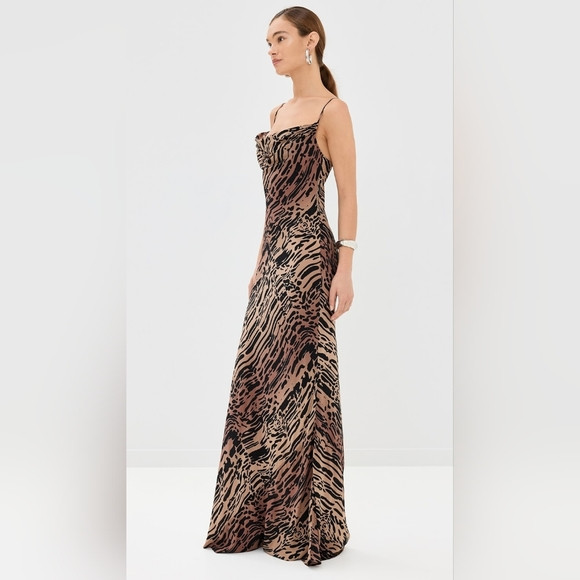 NWT Good American Chiffon Bias Cowl Maxi Dress | Poshmark