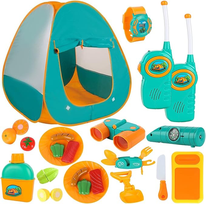 ToyVelt Kids Camping Tent Set with kids Camping Gear- Camping Set Includes kids Tent, Telescope, ... | Amazon (US)