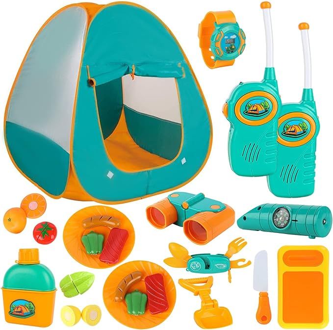 ToyVelt Kids Camping Tent Set with kids Camping Gear- Camping Set Includes kids Tent, Telescope, ... | Amazon (US)