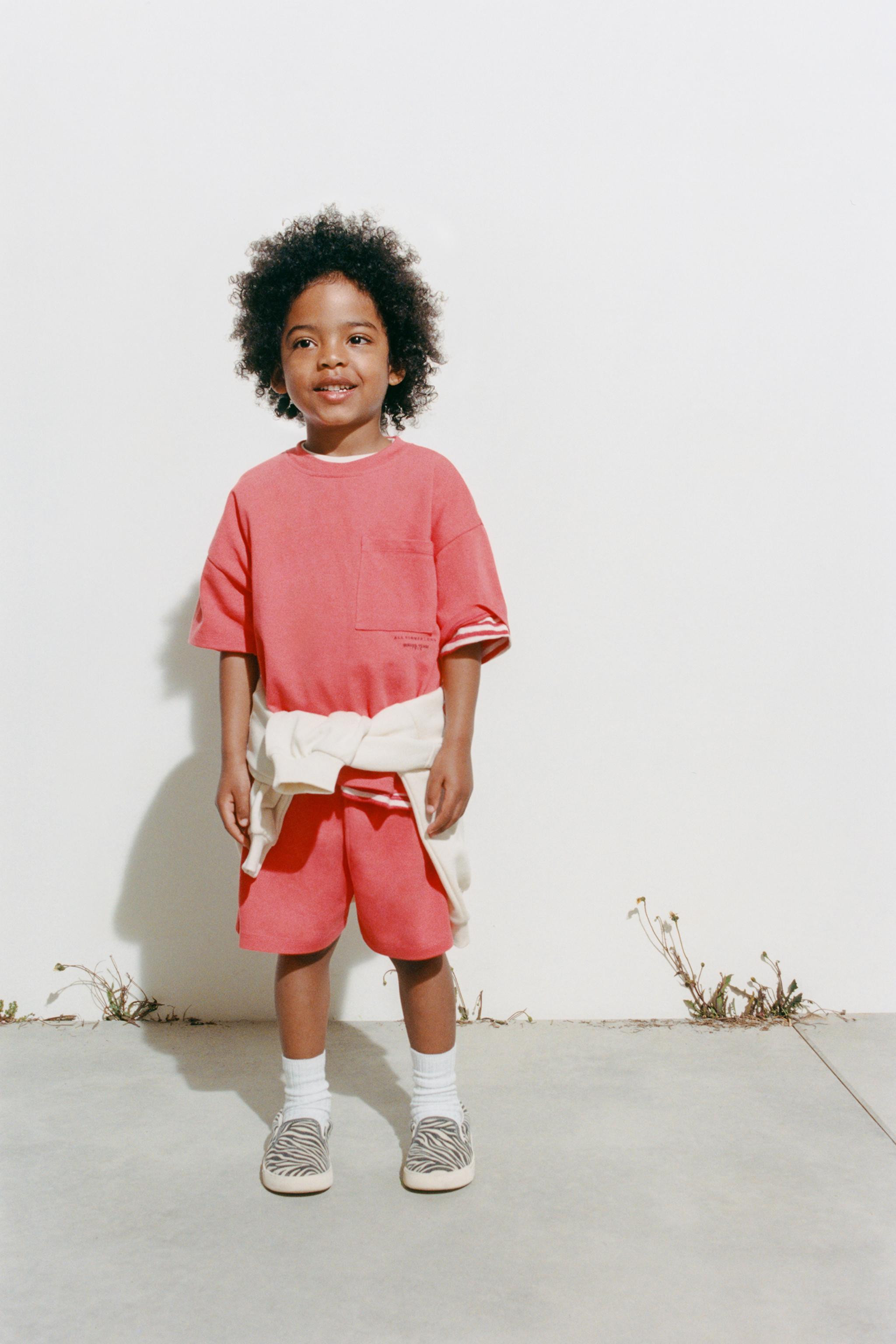 PLAIN JOGGING T-SHIRT AND BERMUDA SET | Zara US