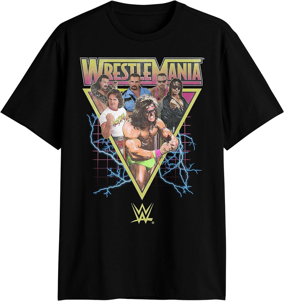 WWE Wrestlemania Champions Bret Hart Ultimate Warrior Piper Adult T-Shirt | Amazon (US)