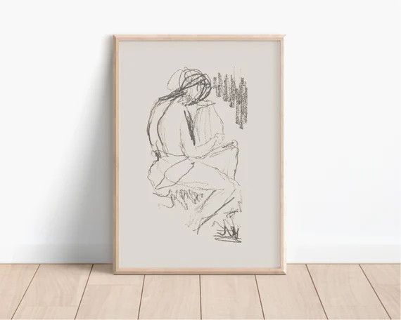 Figure Sketch I Portrait of a Woman Vintage Portrait - Etsy | Etsy (US)