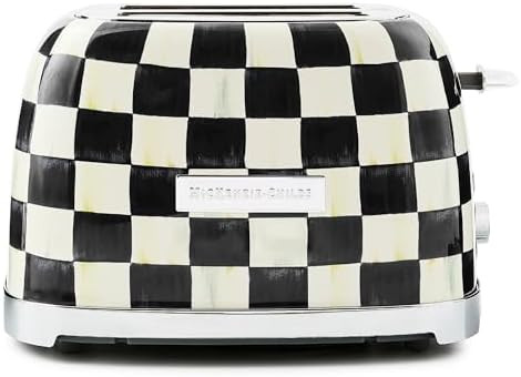 MACKENZIE-CHILDS 2-Slice Toaster, Decorative Toaster for Kitchen, Black-and-White Courtly Check | Amazon (US)