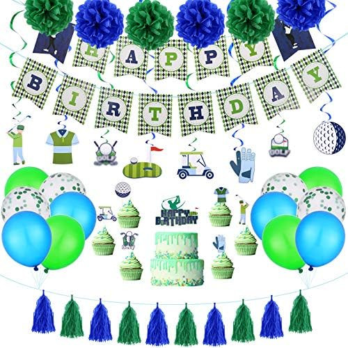Golf Birthday Party Supplies Decoration Kits Include Golf Theme Banner Golf Themed Cake Toppers T... | Amazon (US)