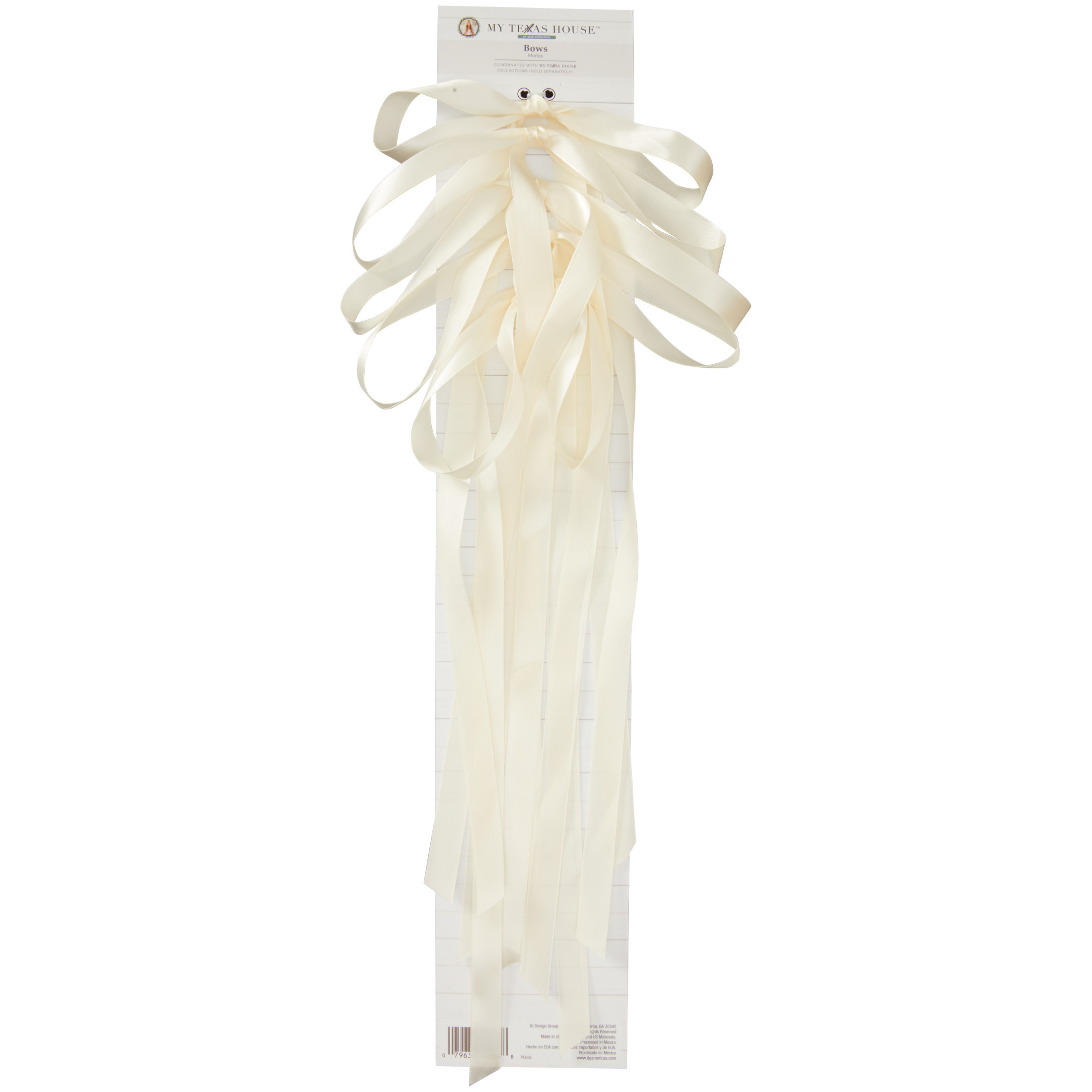 My Texas House Ivory Satin 10 Pack Tie Bows | Walmart (US)