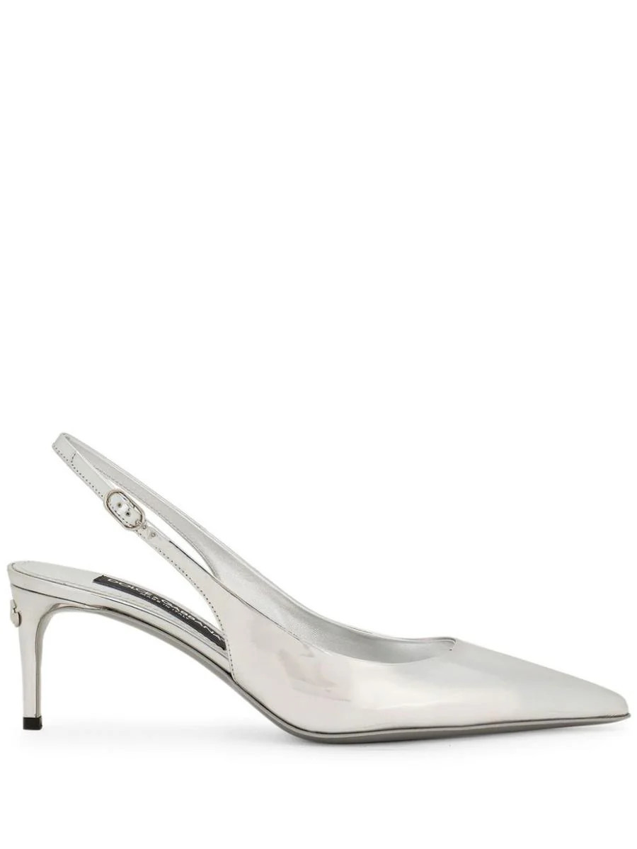 Dolce & Gabbana Silver-Tone Slingback Shoe | Baltini