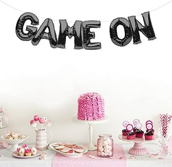 PartyForever GAME ON Balloons Banner Black Game Themed Birthday Party Decoration and Supplies Sig... | Amazon (US)