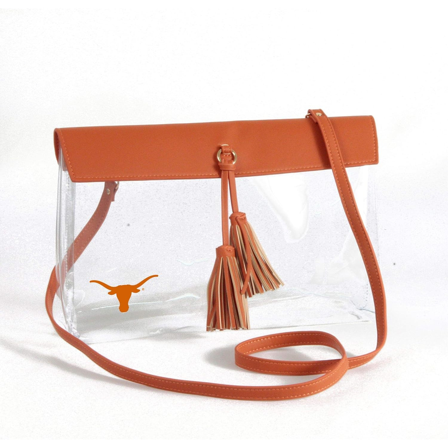 Desden Texas Longhorns Clear Handbag with Logo, Vegan Leather Trim and Tassels | Amazon (US)
