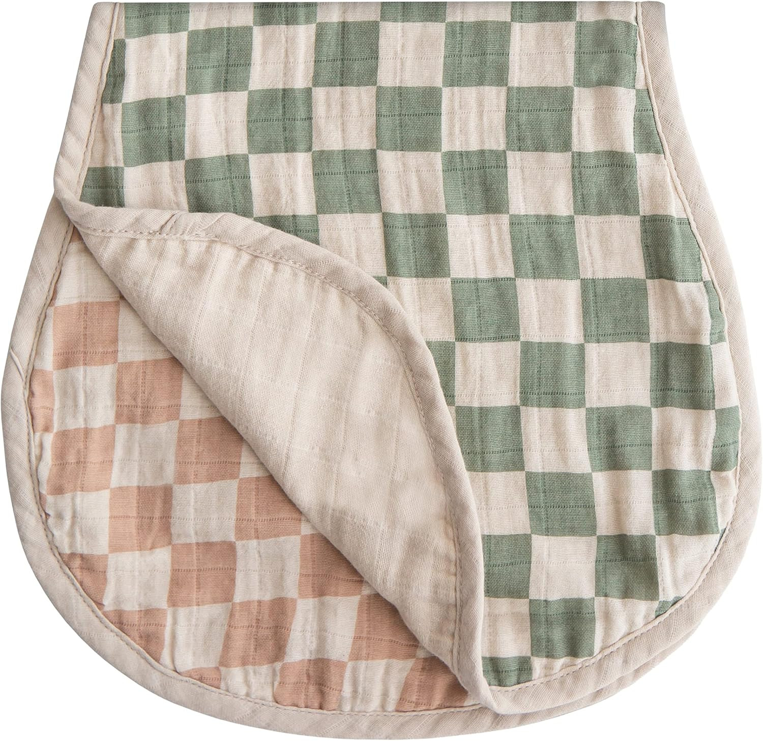 mushie Muslin Baby Burp Cloths | 100% Organic Cotton, Set of 2 (Olive Check/Natural Check) | Amazon (CA)