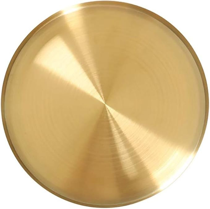 NEWCOMDIGI Gold Tray Decorative, Metal Storage Organizer Round Coffee Table Tray for Jewelry, Bra... | Amazon (US)