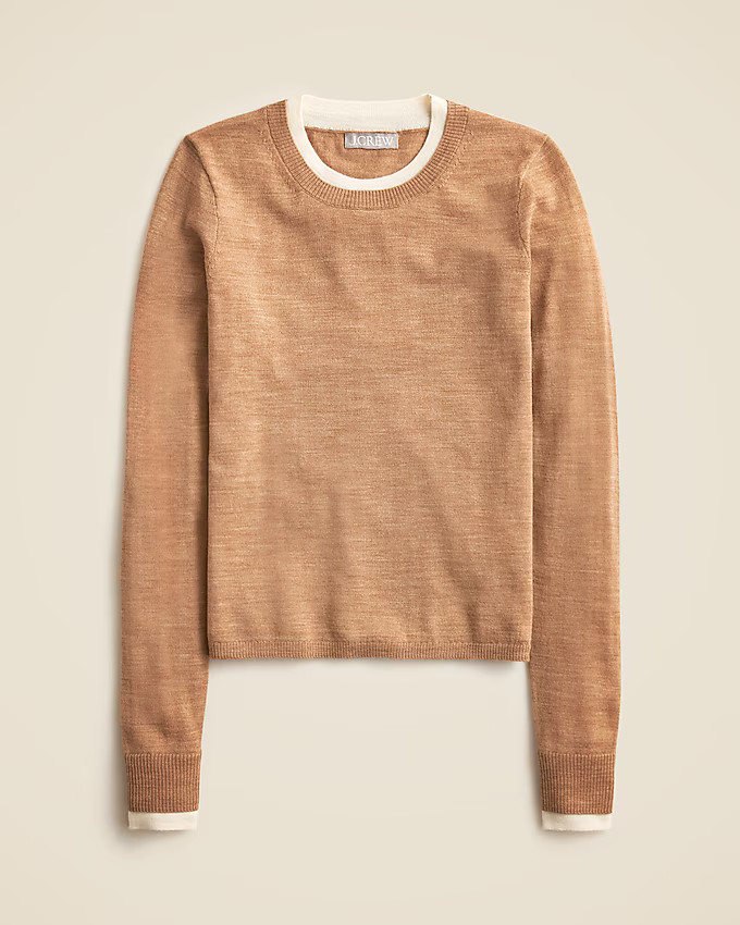 Carolyn layered crewneck sweater in merino wool | J. Crew US