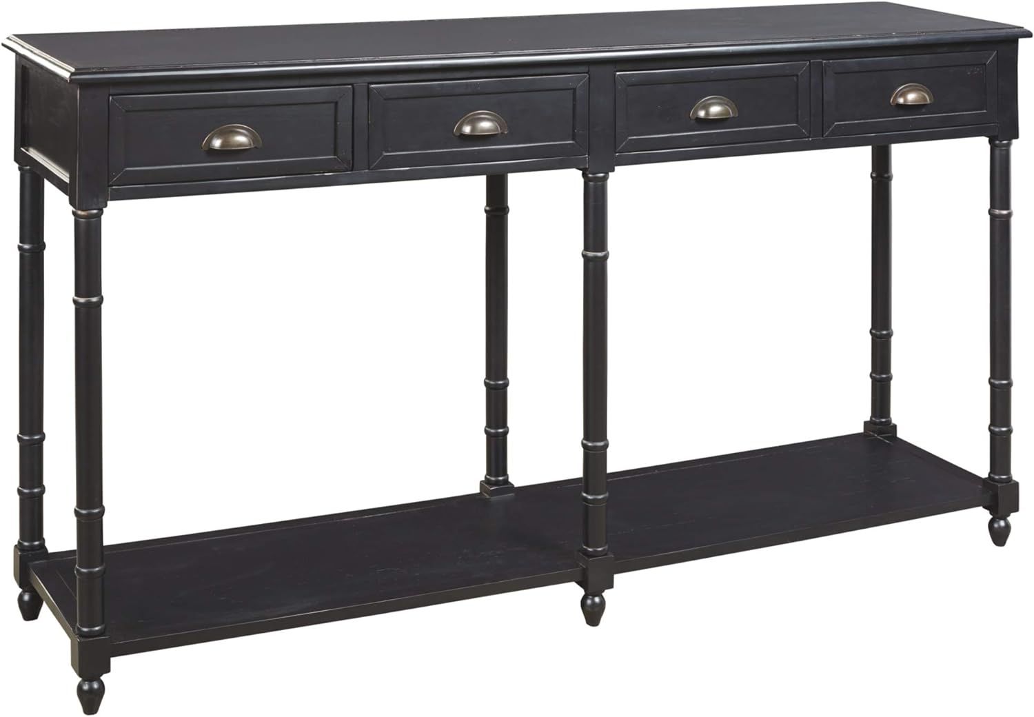 Signature Design by Ashley Eirdale Vintage Casual 4 Drawer Console Sofa Table, Black | Amazon (US)