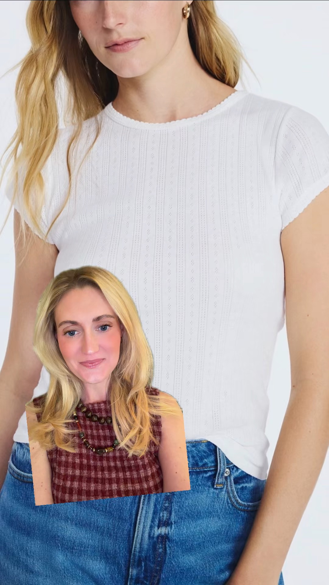$3 Walmart pointelle knit white tee is SO good! Buying every color! 

@Walmart

#LTKxWalmart