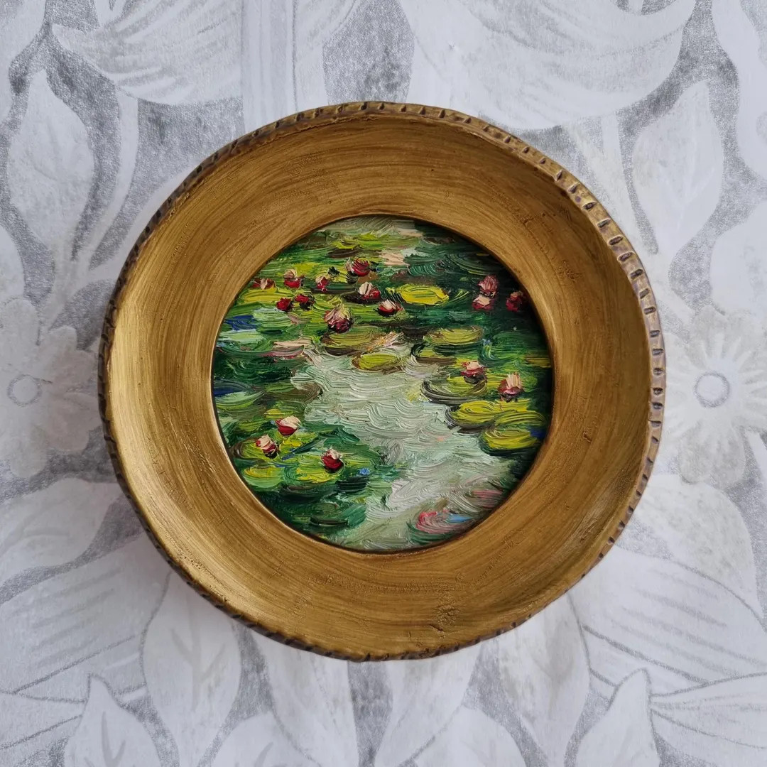 Framed Waterlilies Oil Painting: Impressionistic Pond Landscape | Etsy (US)