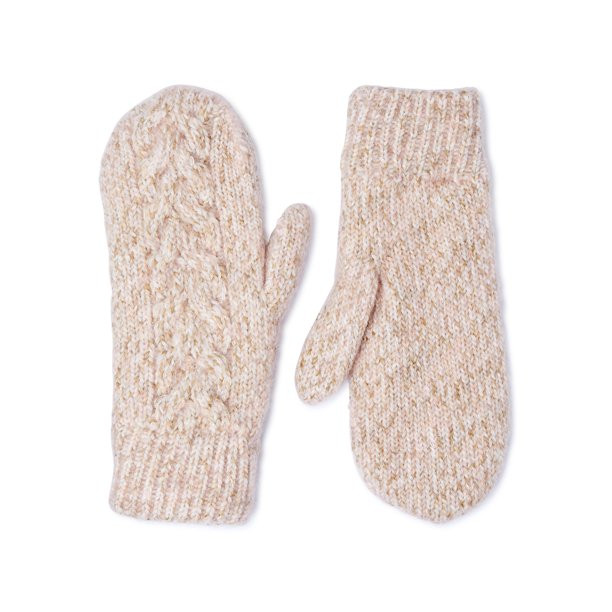 Time and Tru Women's Cable Knit Mittens - Walmart.com | Walmart (US)