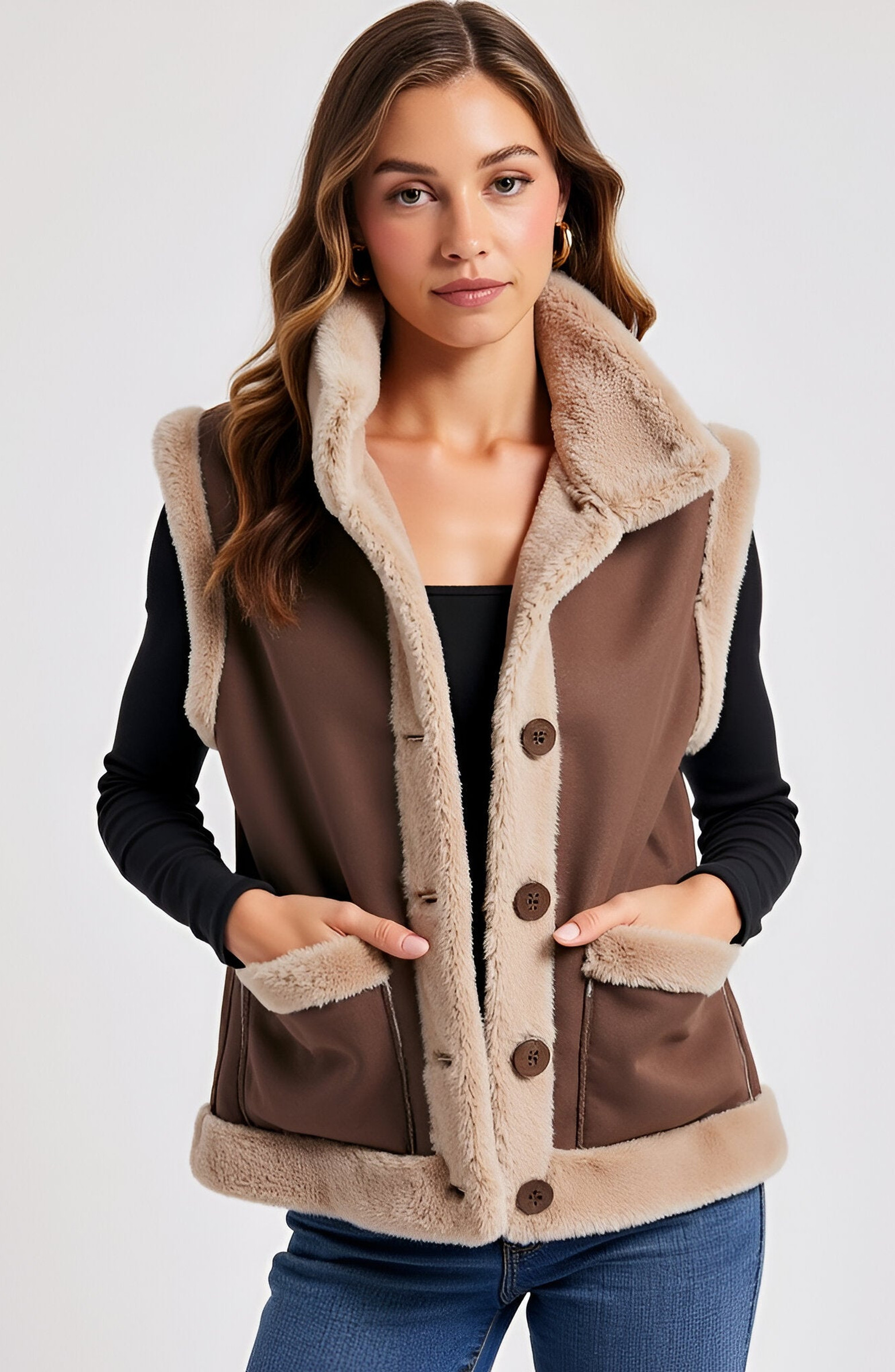 Faux Shearling Trim Vest | Nordstrom